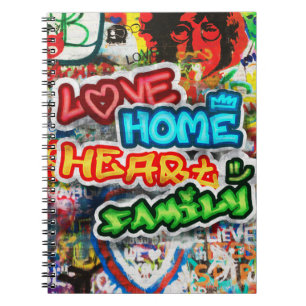 Carnet Streetart Graffiti Amour Maison Cœur Coloré Funky