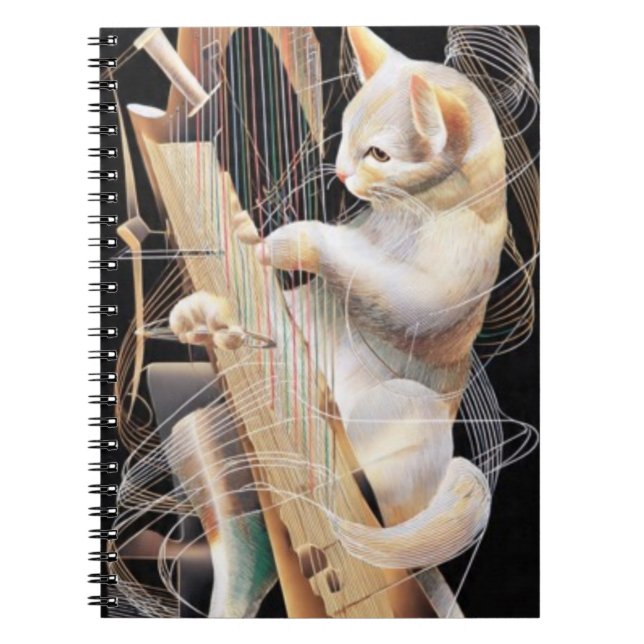 Carnet Strings of Imagination – Surreal Cat Notebook (Devant)