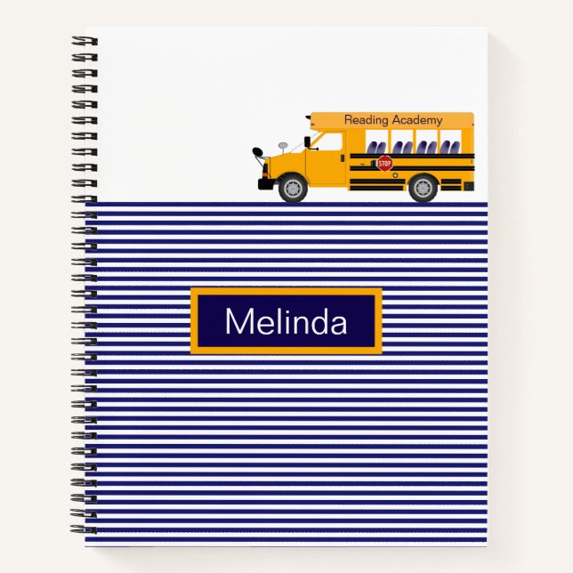 Carnet Stripes de bus scolaires Conception PC portable sc (Devant)
