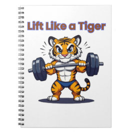 Carnet **Strong Tiger – Cute Tiger Lifting Weights Illust