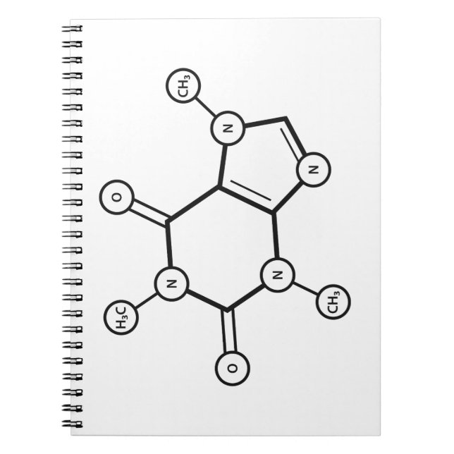 Carnet structure moléculaire de la caféine (Devant)