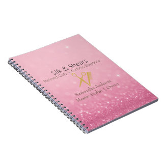 Carnet Studio de Coiffure Luxe | Logo Paillettes Roses et