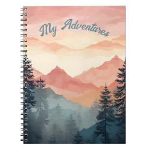 Carnet Stunning Mountain Tree Sunset Pattern, Poster Art