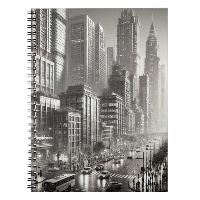 Carnet Style années 90 Acier inoxydable noir et blanc (Devant)