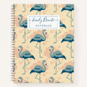 Carnet Style Art déco inspiré pêche motif flamingo