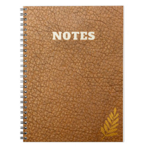 Carnet style cuir brun caki