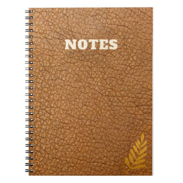 Carnet style cuir brun caki (Devant)