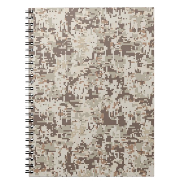 Carnet Style Désert Camouflage Numérique Décor Beige (Devant)