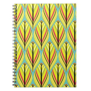 Carnet style indien plumes sans couture motif en jaune b