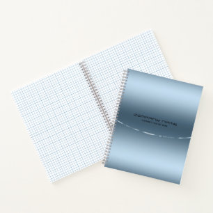 Carnet Style métallique bleu acier inoxydable