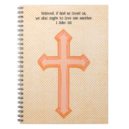 Carnet Style vintage Foi orange Croix Bible Verse