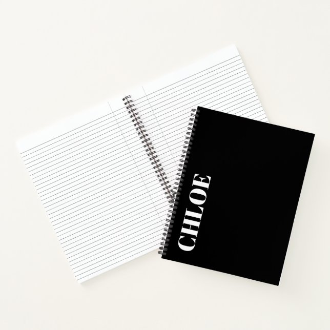 Carnet Stylish Customizable Personalized Name Gift  (Intérieur)