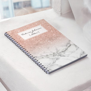 Carnet Stylish Faux rose rose pink ombre blanc