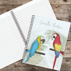 Carnet Stylish Tropical Birds Calligraphy tendance