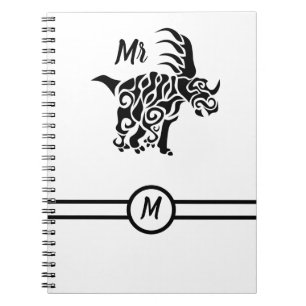 Carnet Styracosaurus noir avec peinture de guerre tribale