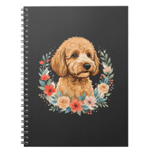 Carnet Sublimation ronde de chien floral