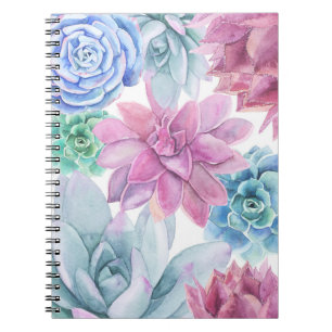 Carnet Succulents Moderne Chic Marbre Fiesta Jardin Flora
