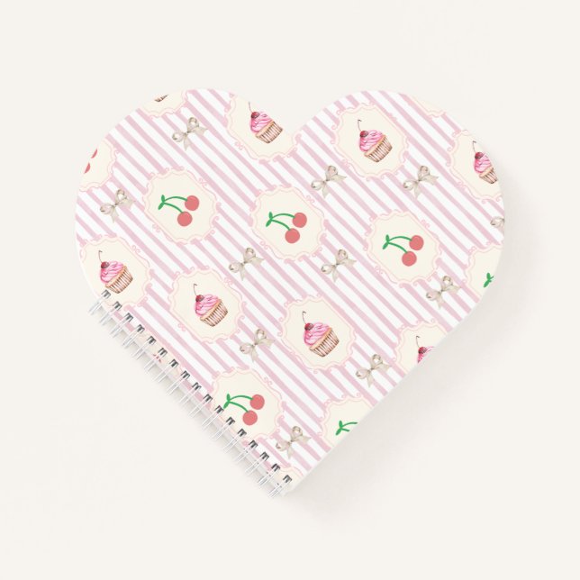 Carnet Sucré cupcakes et cerises Real Shabby Chic Rose (Devant)