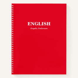 Carnet Sujet de la spirale de l'école rouge personnalisée
