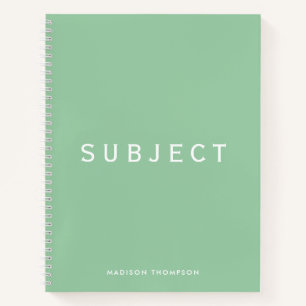 Carnet Sujet de l'école personnalisée Boho Mint Green