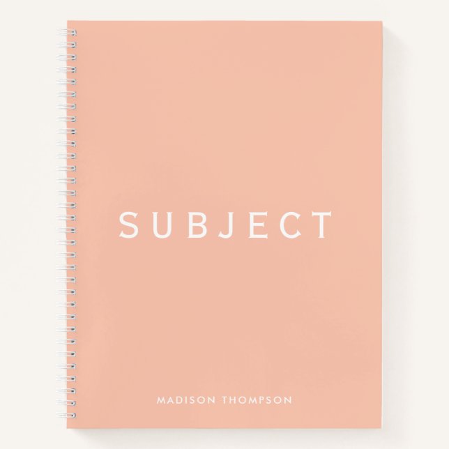 Carnet Sujet scolaire personnalisé Boho Blush Pink (Devant)