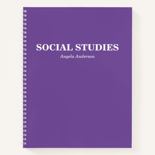 Carnet Sujet Spiral personnalisé de l'école violet (Devant)