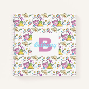 Carnet Summer Beach Doodles vacances Fêtes Personnalisées