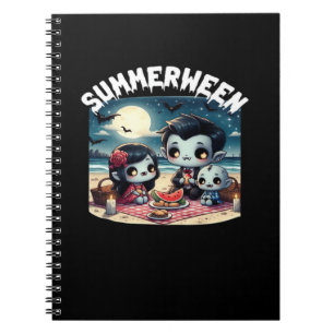 Carnet Summerween avec une famille de vampires à la plage