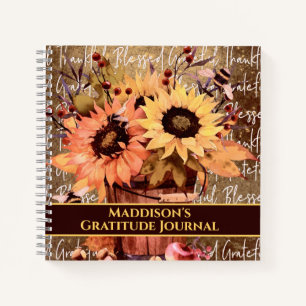 Carnet Sunflowers Bénédiction Gratitude Merci Gratitude
