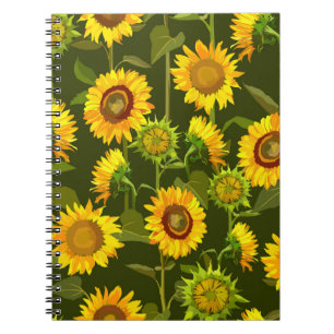 Carnet Sunflowers motif continu été