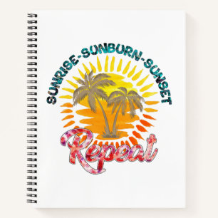 Carnet Sunrise-Sunburn-Sunset-Repeat Palmiers d'or