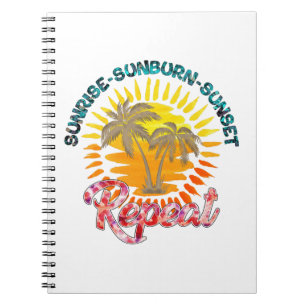 Carnet Sunrise-Sunburn-Sunset-Repeat Palmiers d'or