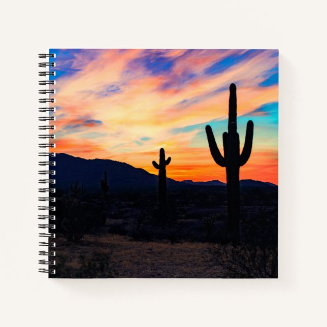 Carnet Sunset Cactus Desert Dusk (Devant)