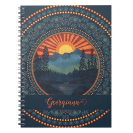 Carnet Sunset Dot Mandala Vintage Wilderness personnalisé