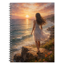 Carnet Sunset Ocean Aesthetic Spiral Photo Notebook
