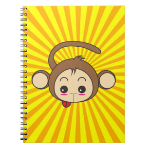 Carnet Super Monkey Face sur Sunburst Arrière - plan
