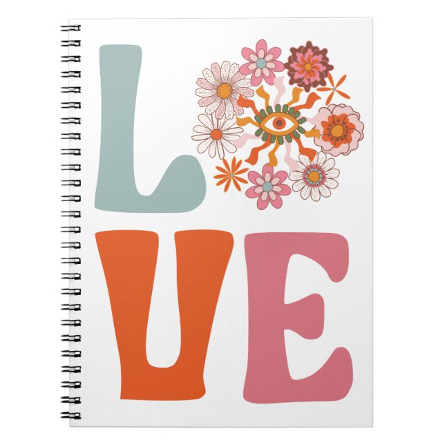 Carnet Super Retro Floral Cosmic Daisy LOVE (Devant)