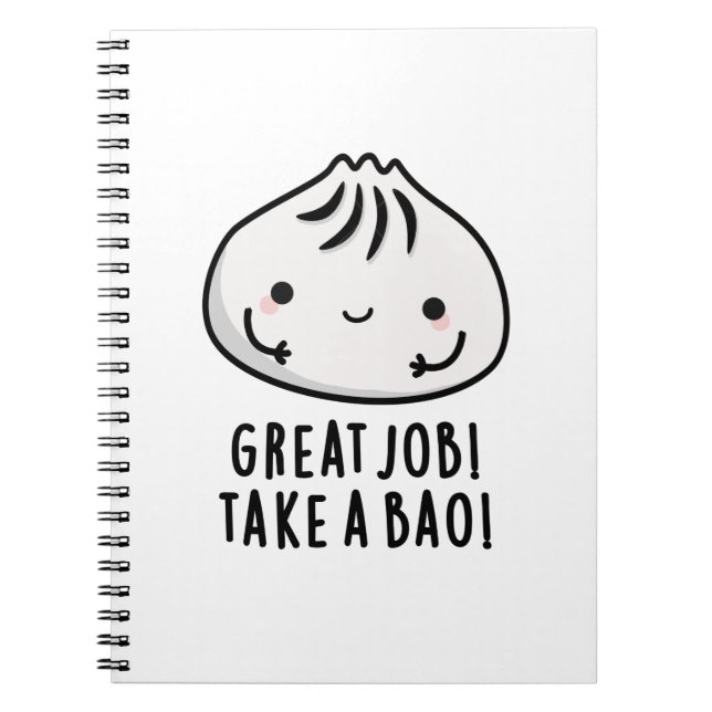 Carnet Super Travail Prends Un Bao Jeu de mots drôle sur  (Devant)