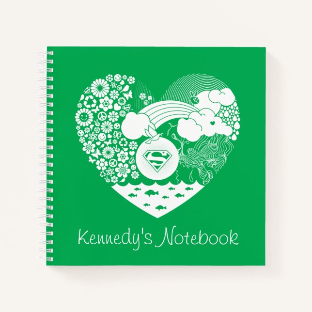 Carnet Supergirl Floral Peace Heart Graphisme (Devant)