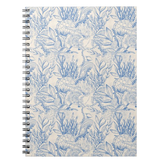 Carnet sur fond blanc, marine, thème bleu (Devant)