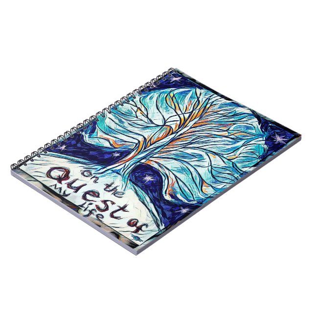Carnet Sur la quête de ma vie - Arbre - Étoiles. (Côté gauche)