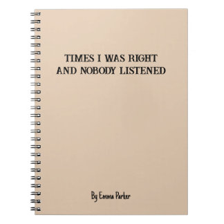 Carnet sur mesure amusant pour les cadeaux de coll