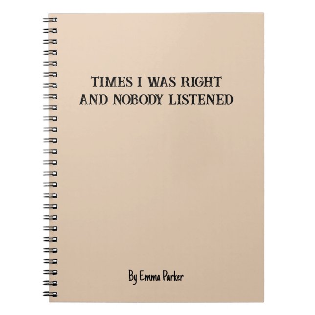 Carnet sur mesure amusant pour les cadeaux de coll (Devant)