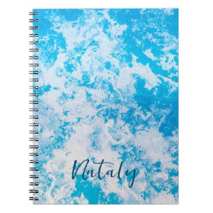 Carnet Surface de glace bleue et blanche personnalisée
