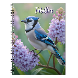 Carnet Sweet Blue Jay sur Lilacs Personnalisé