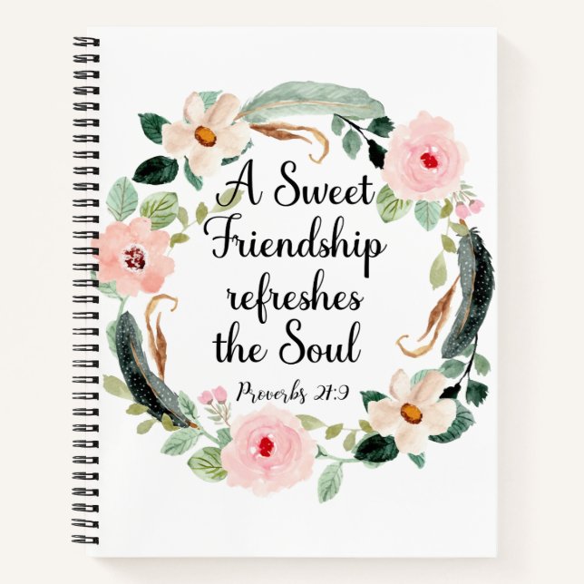 Carnet Sweet Friendship rafraîchit le Soul Floral (Devant)