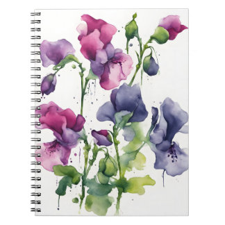 Carnet Sweet Pea - Watercolor flowers