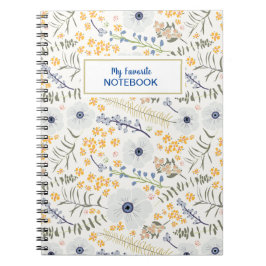 Carnet Sweet Spring Blue Jaune Fleurs botaniques Nom