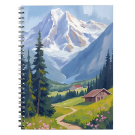 Carnet Swiss Alps Mountain Hillside Switzerland Art