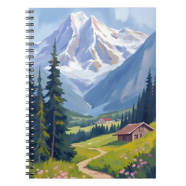 Carnet Swiss Alps Mountain Hillside Switzerland Art (Devant)